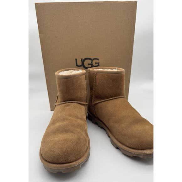 Women's Preowned Size 8 Ugg Essential Mini Boots Chestnut Casual Sheepskin - Picture 16 of 16